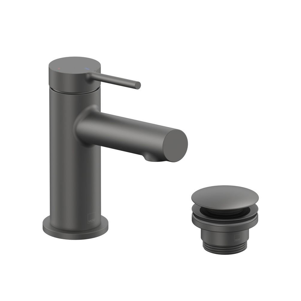 Vado Safari Lever Mini Pewter Mono Basin Mixer With Waste